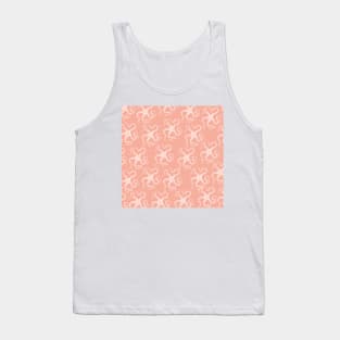 spiny brittle starfish aloha print ocean hawaii pattern light pink and white Tank Top